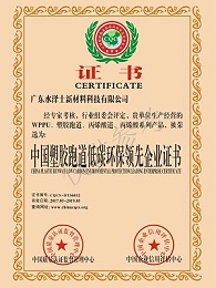 水泽士-中国塑胶跑道低碳环保领先企业证书